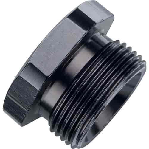 Fragola Fitting - Plug - 7/8-20 in - Hex Head - Aluminum - Black Anodize - Each