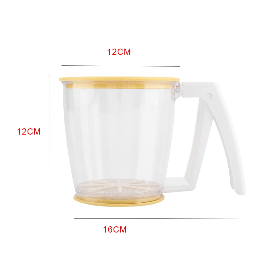 Flour Strainer,Hand-held Cup Safe,Durable and Corrosion Resistant Flour Sifter Strainer Powder Mesh Sieve Baking Supplies Tools with Lid 