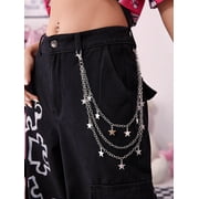 ROMWE Grunge Punk 1pc Women Star Charm Layered Fashion Pant Chain For Clothes Decoration