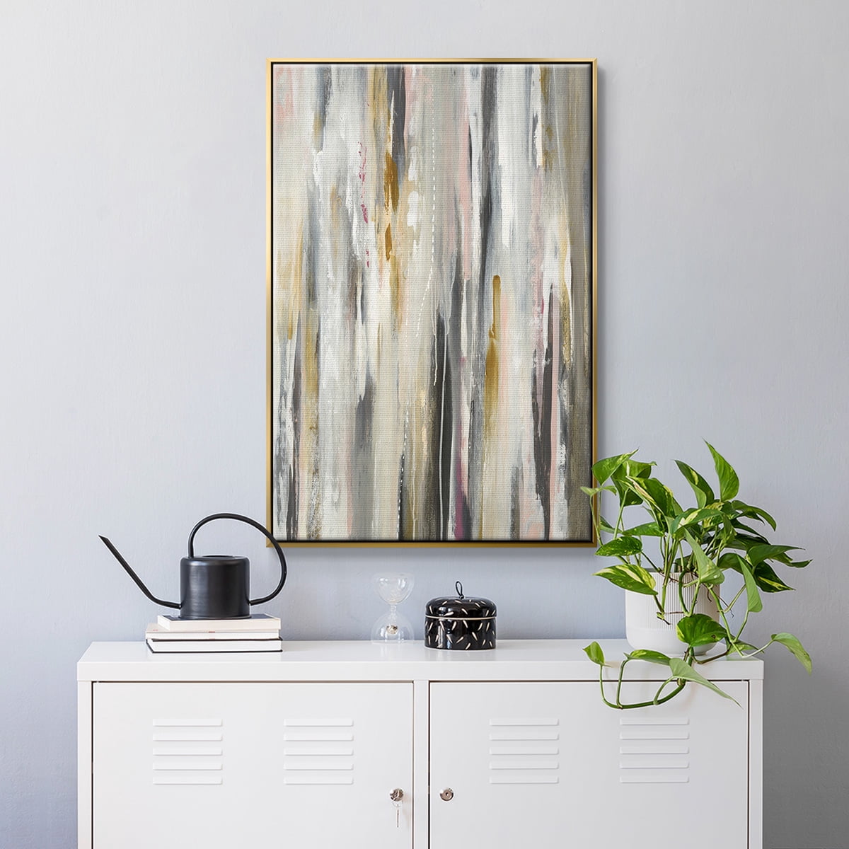 Color Ripple Framed Premium Gallery Wrapped Canvas - Ready to Hang - 25 x 37 - Gold Floating Frame