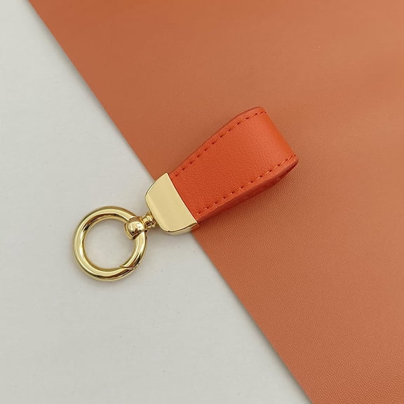 Hyknon Leather Keychain Key Fob Grain Leather Key Chain with Hole Car Key Chain for Women Men Wallet