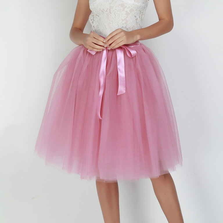 Carnevale New Women Tulle Skirts Knee Length Long Adult Tutu Layered Short Prom Party Midi Skirt Walmart