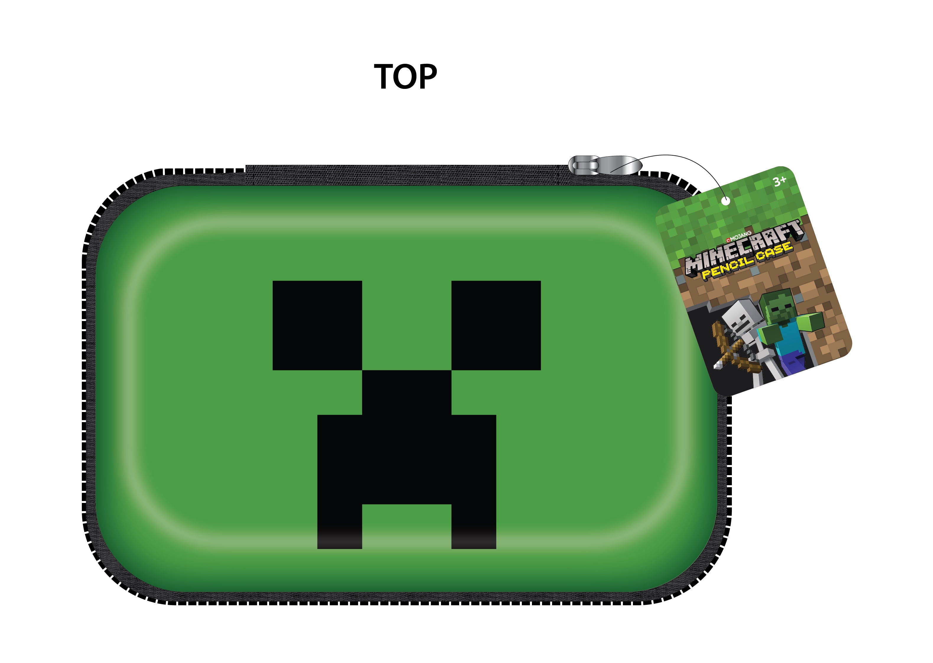 Minecraft Molded Zipper Pencil Case, 8.5Inches Wide by 5Inches Long
