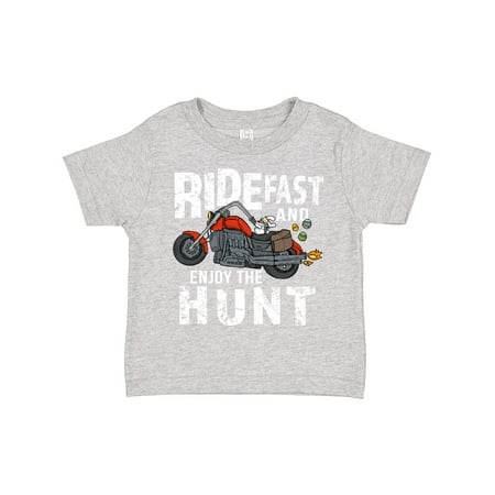 

Inktastic Ride Fast and Enjoy the Hunt Easter Bunny on Motorcycle Gift Toddler Boy or Toddler Girl T-Shirt