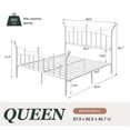 thumbnail image 5 of Amolife Queen Bed Frame, Metal Platform Bed with Crown-Shaped Headboard and Footboard, 12.6'' Under-Bed Storage Space, No Box Spring Needed, White, 5 of 12