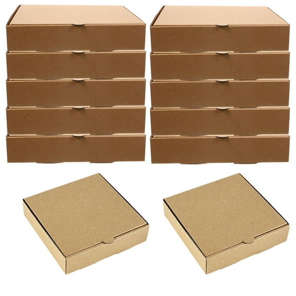 12 Pcs Multi-function Pizza Boxes Slider Pan Cardboard Light Brown