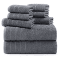 thumbnail image 1 of Casa Platino Juego de Toallas de 8 100% Algodón Hilado en Anillos, 2 Toallas de Baño Grandes, 2 Toallas de Mano y 4 Paños, de Secado Rápido y Duradero, Perfecto para Baños Familiares - Gris Frío, 1 of 8