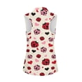 thumbnail image 3 of Uorisanigo Ladybug Womens Hiking Running Workout Tops Size L Fashion Versatile Women's Sleeveless Golf Tennis Shirts Heart-Shaped Zip Up Collar Workout Tank Tops, 3 of 7