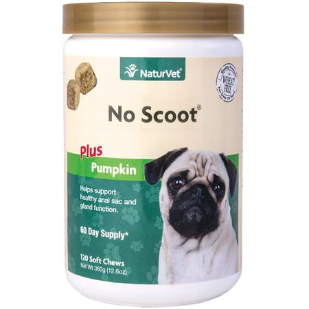 NaturVet No Scoot Digestive Spmt' for Your Dog's Healthy Anal Glands, 120 Tasty Soft (Best High Fiber Dog Food Anal Gland Problems)