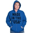 thumbnail image 3 of Made in the USA Patriotic Pride Stars Unisex Fleece Graphic Zip Up Hoodie Brisco Brands 2X, 3 of 5