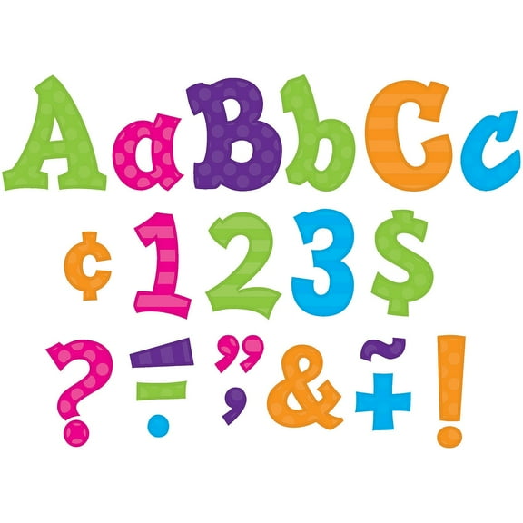 Teacher Created Resources 5" Sassy Solid Letters Assorted Bright Colors 238 Characters/Pack 3 Packs