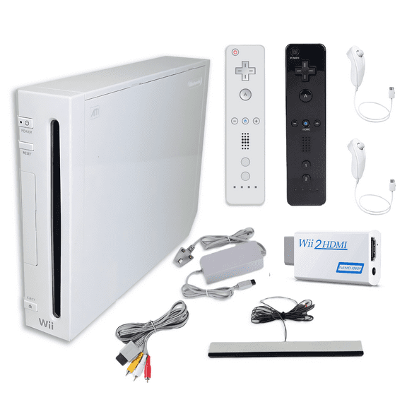 Restored Nintendo Wii Game Console with Two Retrofam Remotes Premium Bundle (Refurbished)