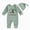 A49-Green, variant on Newborn Baby Bodysuit for 3-6 Months Baby Boy Girl Long Sleeve Ribbed Romper with Knotted Cute Print Infant Jumpsuit Blue