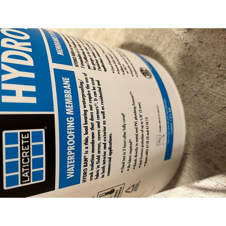 Laticrete Hydro Ban XP Waterproof Self-Curing Liquid Anti-Fracture  Membrane, 1 Gallon - Walmart.com