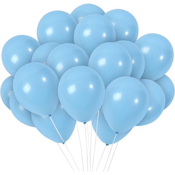 Matte Pastel Blue Balloons - 10 Inch Latex Balloons - 36 Pack