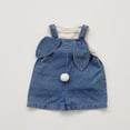 thumbnail image 5 of Gelikeya Toddler Baby Easter Outfit Denim Overall Pants for Boys Girls Bunny Ear Romper with Little Tail Cute Summer Clothing Blue, 12-18 Months, 5 of 9