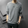 thumbnail image 5 of Ropa para hombre, camiseta holgada con gráfico en la parte superior blanca para hombre, ropa de calle estampada, moda Harajuku, manga larga, citas casuales, talla XL, 5 of 5