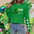 thumbnail image 6 of Erwazi Women's St Patrick's Day T-Shirt Green Long Sleeve Crewneck Shamrock Tees Tops, 6 of 6
