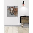 thumbnail image 5 of "Big Brown Cow" Painting Print on Wrapped Canvas, 5 of 7