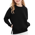 thumbnail image 1 of Chandail en Molleton à Manches Longues pour Filles, Col Rond avec Poche, Grande Année, 1 of 8