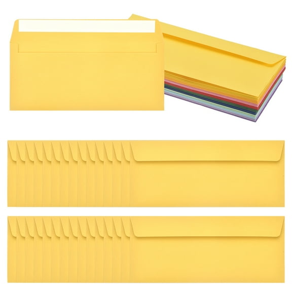 Uxcell 60 Pack Mixed Color #10 Business Envelopes, Colored Self Seal Letter Size