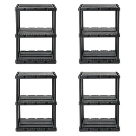 

Li jia hao 3 Shelf Knect-A-Shelf Solid Light Duty Storage Unit 24 x 12 x 33 Organizer System for Home Garage or Basement Black (4 Pack)