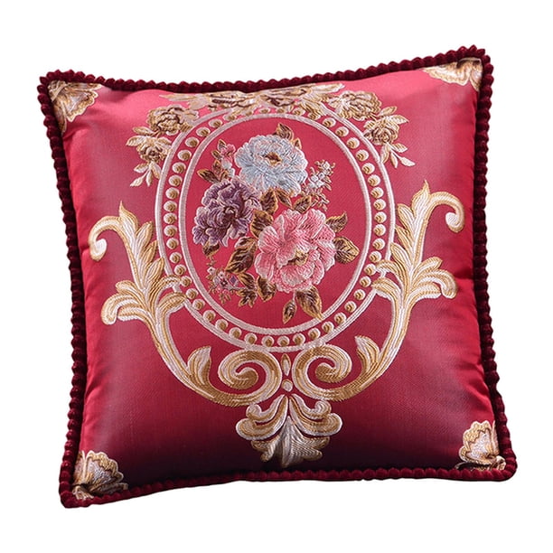 Funda de cojín decorativa de lujo con bordado floral estilo europeo, 48 unidades Estilo A