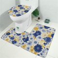 thumbnail image 2 of Pioneer Flower Floral Print Pattern Bathroom Rugs Sets 3 Piece,Toilet Cover Set,Absorbent Non Slip Bathroom Mats Sets with U-Shaped Contour Rug Toilet Rug Set, 2 of 5