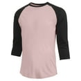 thumbnail image 2 of J. METHOD Men's 3/4 Sleeve Baseball Crewneck Tshirt Top Raglan Jersey T Shirt NEMT06 PNK/BLK XL, 2 of 3