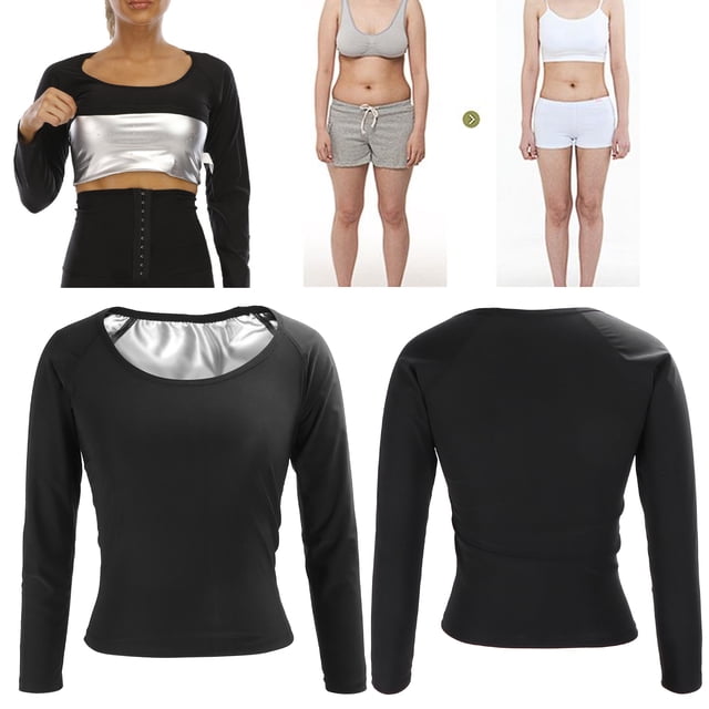 Sweat Shaper Camiseta de Sauna de Compresión para Mujer para Perder Peso y Dar Forma Al Cuerpo Camiseta Adelgazante de Alto Rendimiento de Manga Larga para Entrenamiento ANGGREK Otros
