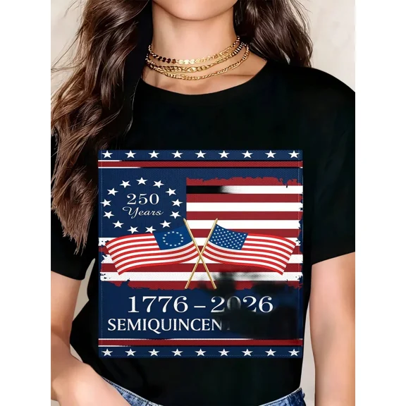 250 Years America Independence Day 1776 2026 Semi Quincentennial Celebration Patriotic Usa Flag T Shirt Women Men Unisex Apparel National Holiday Gift