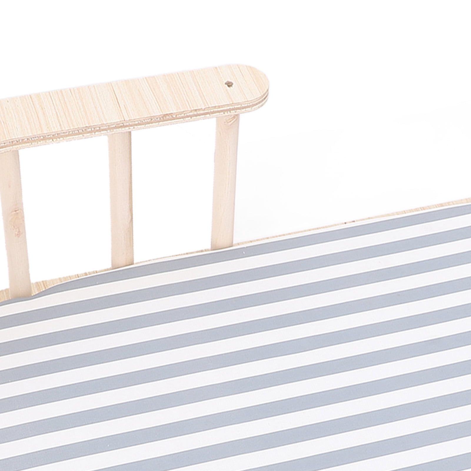 YAHHU Wooden Elevated Cat Bed Cot Frame Soft Cushion 15.7 inches / 40 cm Small Dogs Furniture Striped Style
