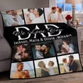 thumbnail image 3 of AISENIN Personalized Fathers Day Birthday Gifts for Dad Custom Throw Photo Blanket Customized Picture Gifts for Men, Grandpa, Dad, Father in Law, 3 of 5