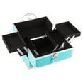 Makeup Train Case Cosmetics Organizer, 4 Trays, 6.7" x 9.85" x 7.9