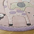 thumbnail image 3 of SAFAVIEH Carousel Kids Taneka Animals at Play Area Rug, Blush Pink, 8' x 8' Round, 3 of 10