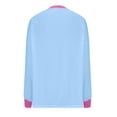 thumbnail image 5 of Tumotour Color Block Sweatshirts for Women Crewneck Long Sleeve Oversized Pullover Tops Casual Fall Outfits, 5 of 6