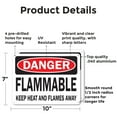 thumbnail image 2 of (2 Pack) Flammable Keep Heat and Flames Away OSHA Danger Sign 10 Inch X 7 Inch Indoor / Outdoor Rust-Free Aluminum Metal Signs for Workplace, Workshop, and Construction Site, Made in, 2 of 8
