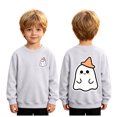 thumbnail image 2 of felwors Kids Halloween Sweatshirt Boys Girls Pumpkin Ghost Toddler Shirt Crewneck Long Sleeve Graphic Top (White,7-8 Years), 2 of 7