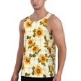 thumbnail image 2 of Daiia Light Green Plaid Sunflower Printed Men's Quick Dry Fit Muscle Tank Top Slim-Fit Tank Workout Tank Top Lightweight Sports Tank Top-Medium, 2 of 7