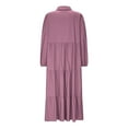 thumbnail image 6 of Ashirexll Long Sleeve Maxi Dress, Womens Fall Dresses, Fashion Women's Casual Dress Solid Color Long Sleeve Turndown Collar Dresses, 6 of 6
