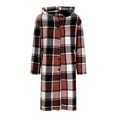 thumbnail image 5 of Womens Plaid Long Jacket Long Sleece Button Down Hooded Shacket Fall Lightweight Shirts Jacket Winter Outerwear with Pockets, 5 of 5