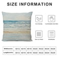 thumbnail image 5 of Beach Coastal Decorative Pillow Cover ONLY for Couch, Sofa, or Bed, Light Blue Tan Taupe Color Blocked Stripe,, 5 of 5