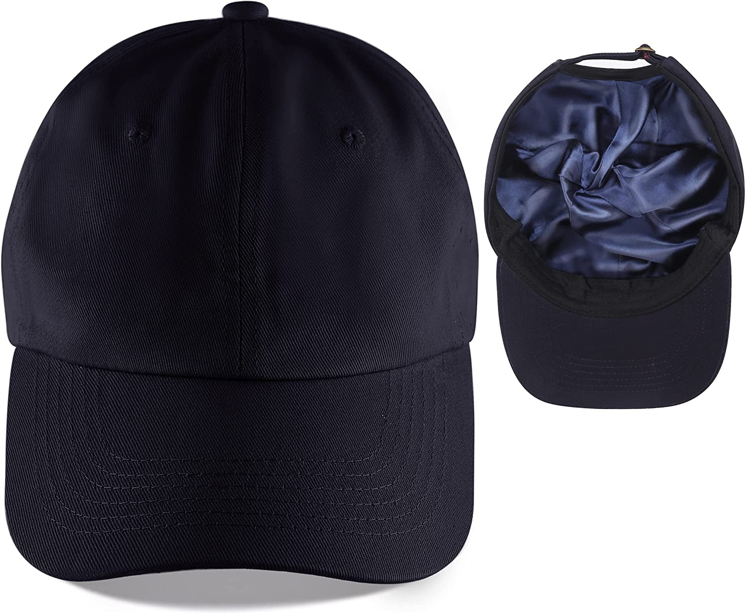 Satin Lined Baseball Cap Combats Frizzy 
