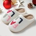 thumbnail image 5 of PacificPlex Slippers Womens Plush Warm Christmas,  5-6, Fa La La, 5 of 7