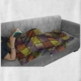 thumbnail image 6 of Colorful Soft Flannel Fleece Throw Blanket, Stitch-Like Digital Mix Motifs Pattern with Inner Triangle Round Shapes Image, Cozy Plush for Indoor and Outdoor Use, 70" x 90", Multicolor, by Ambesonne, 6 of 6