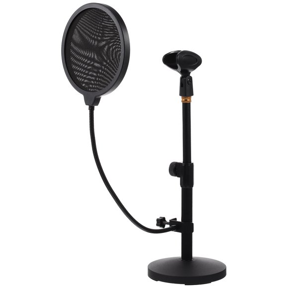 Moluckfu 1Jgo Soporte De Micrófono Con Base Redonda Y Clip Estable Para Uso En Estudio En Casa