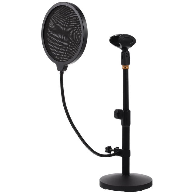 Moluckfu 1Jgo Soporte De Micrófono Con Base Redonda Y Clip Estable Para Uso En Estudio En Casa
