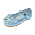 thumbnail image 6 of Girls Sandals Kids Sparkly Sequin Bowtie Princess Dress up Mary Jane Shoes Toddler Wedding Party Bridesmaid Ballet Flat Shoes Blue 11 Little Kid, 6 of 7