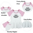 thumbnail image 2 of Make Herstory Funny Dresses For Baby, Newborn Babies Skirts, Infant Princess Dress, 0-24M Kids Graphic Clothes (Pink Raglan Dresses, 18-24 Months), 2 of 5