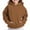 Brown, variant on Boys Girls Long Sleeve Hooded Sweatshirt Trendy Solid Color Oversized Fleece Pullover Pocket Hoodies For Spring Fall Brown 7-8 Years